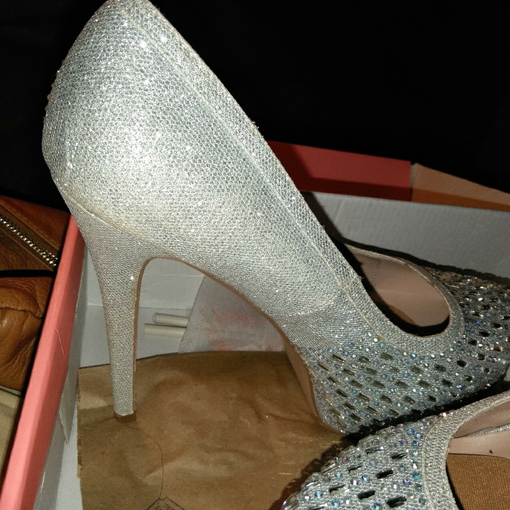 Womens De Bloosom plat form sparkle shoes
